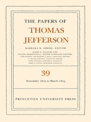 cover image of The Papers of Thomas Jefferson, Volume 39